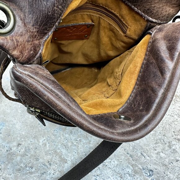 Patricia Nash Crossbody Bag Brown Leather Tooled Embossed Distressed Francesca - Picture 11 of 16